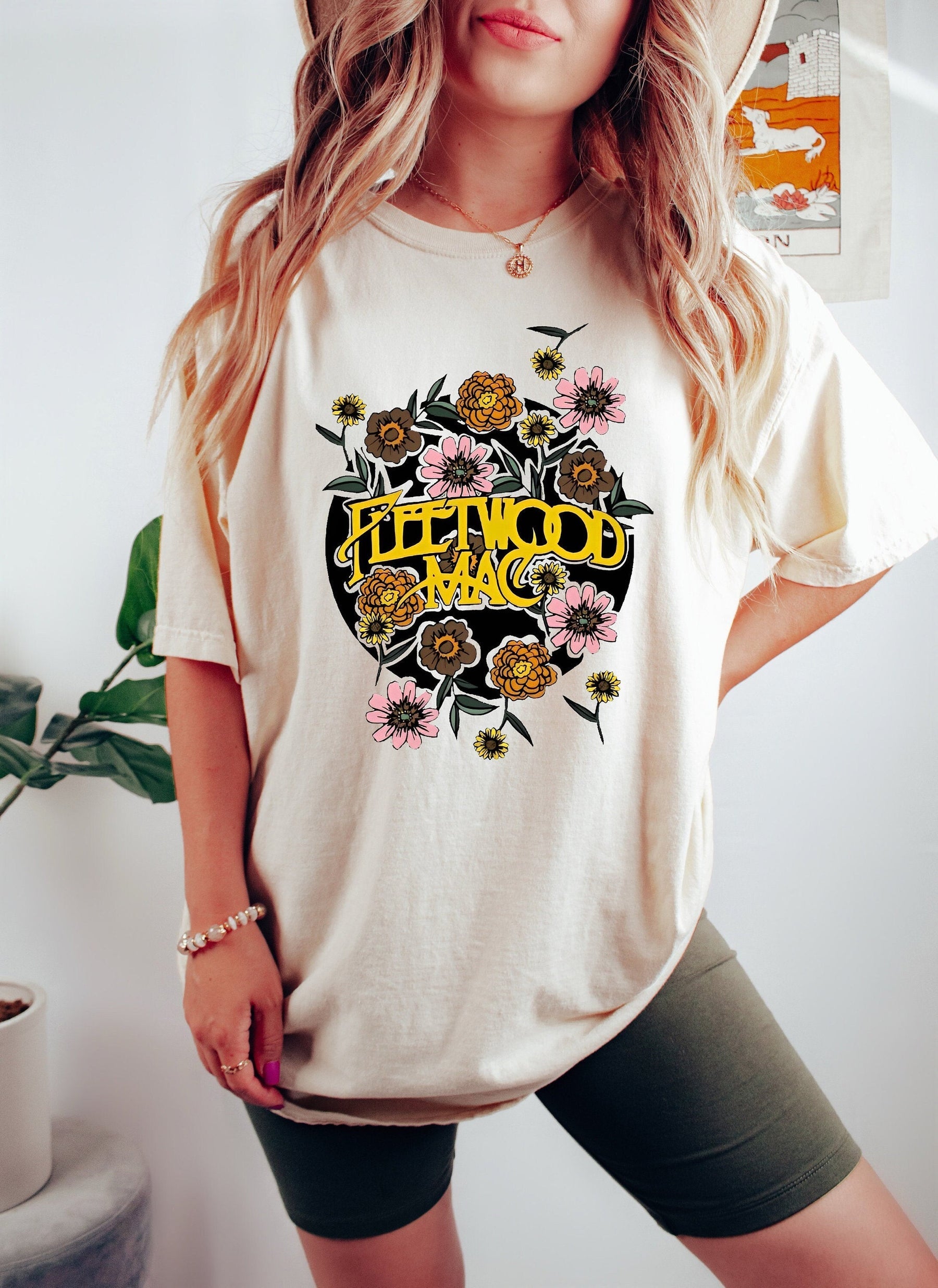 Fleetwood Mac T-Shirt mit Retro-Blumenband