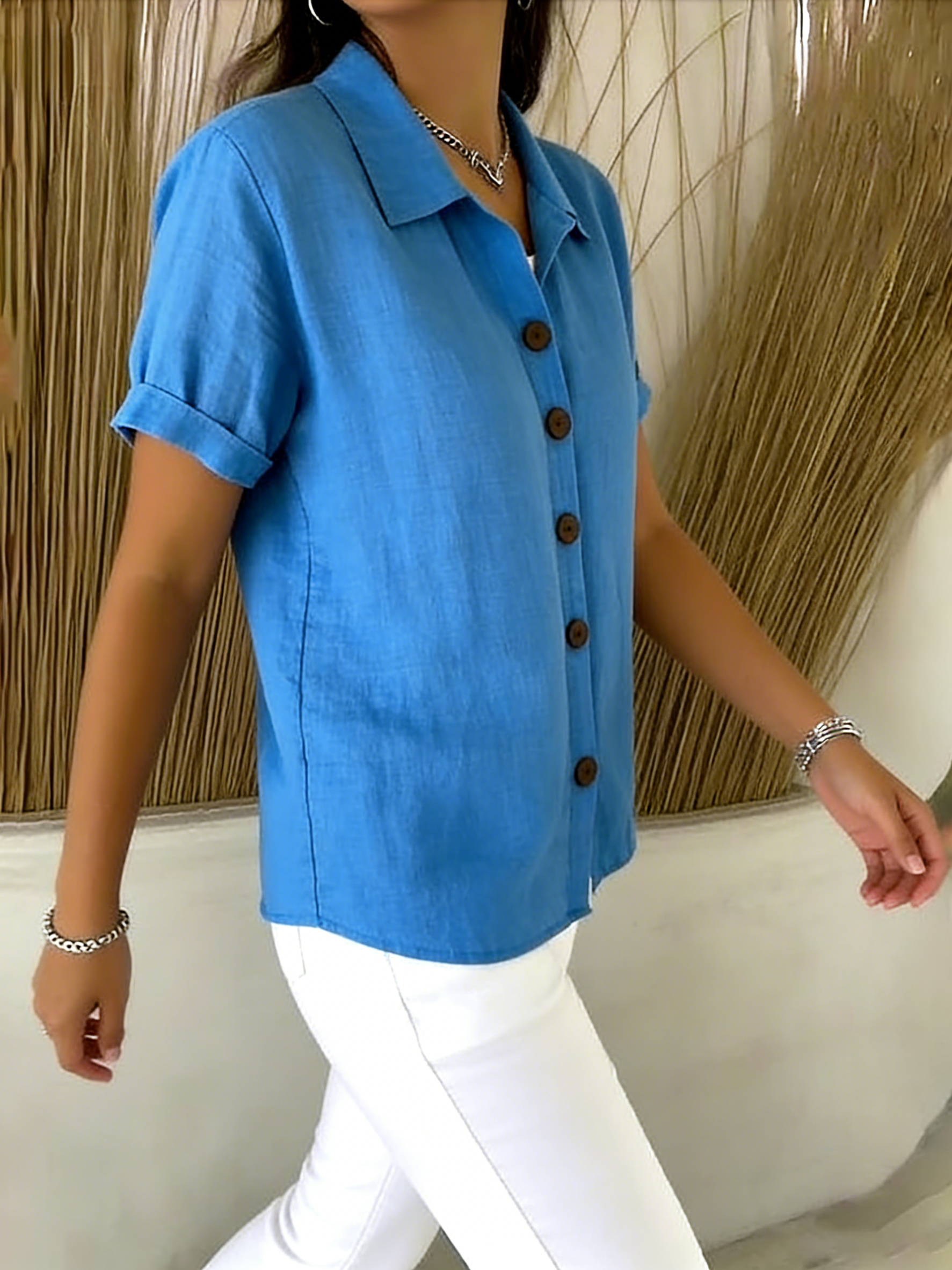 Aya™ | Button-Up Linen & Cotton Shirt