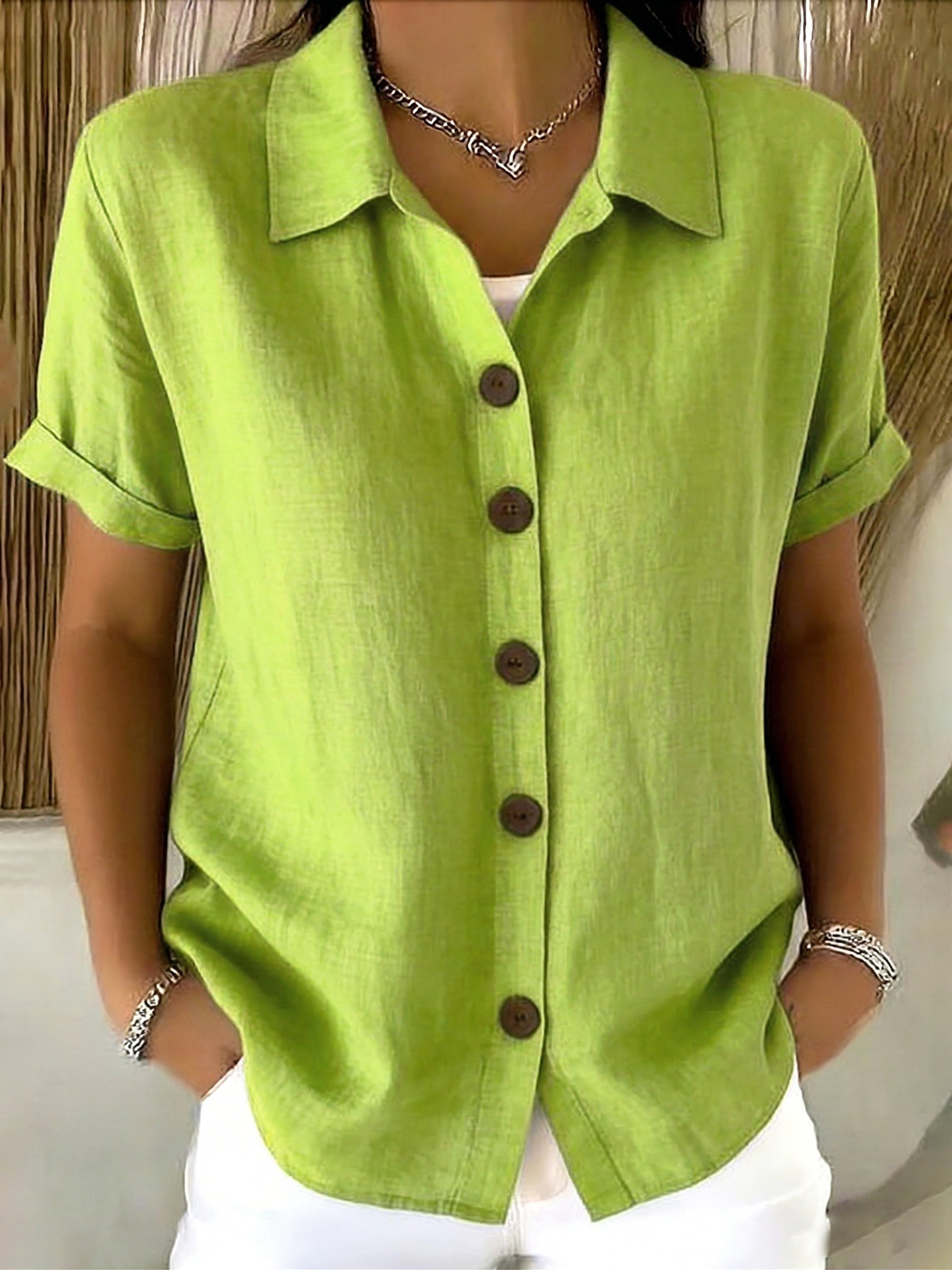 Aya™ | Button-Up Linen & Cotton Shirt