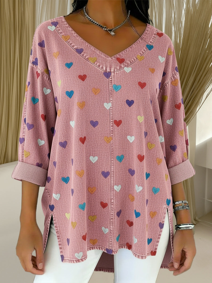 Soraya™ | V-Neck Denim Top