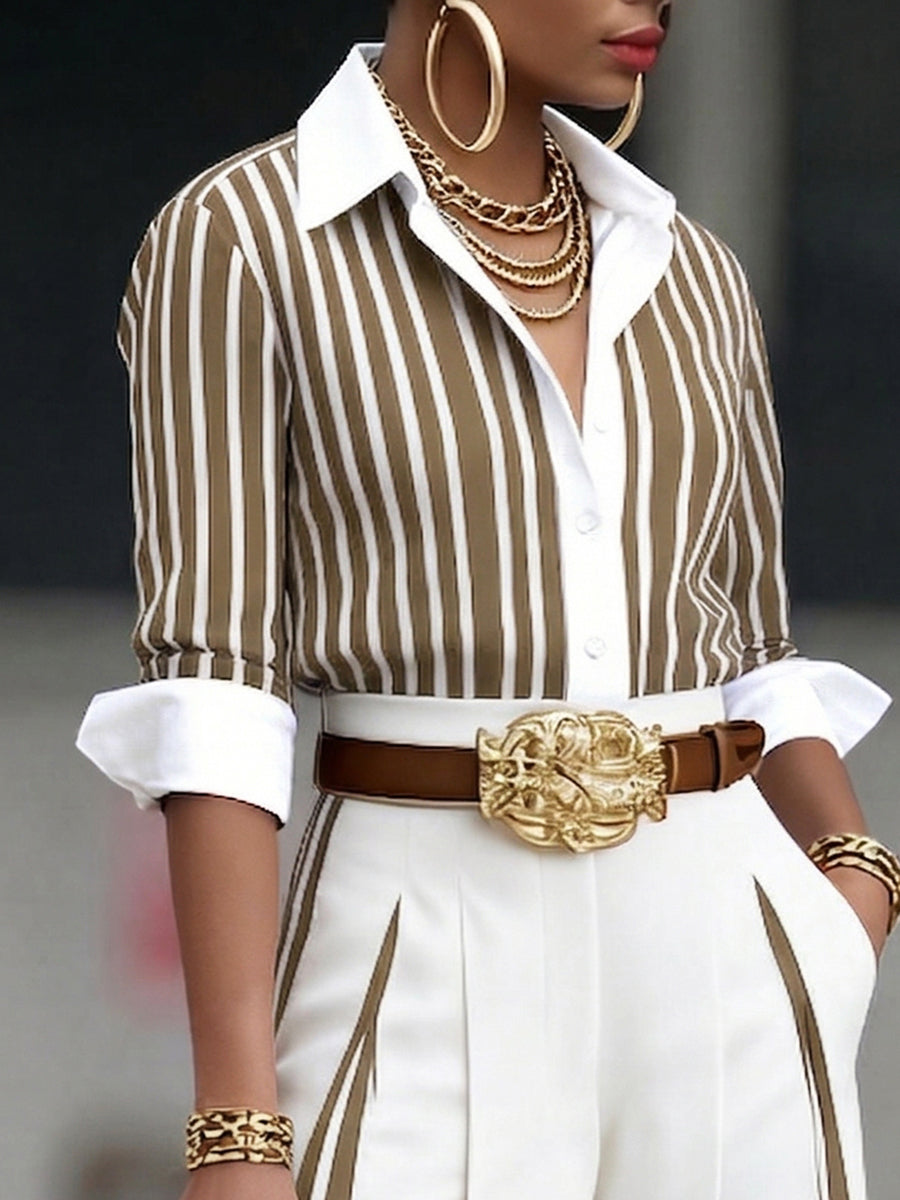 Amal™ | Artistic Striped Shirt