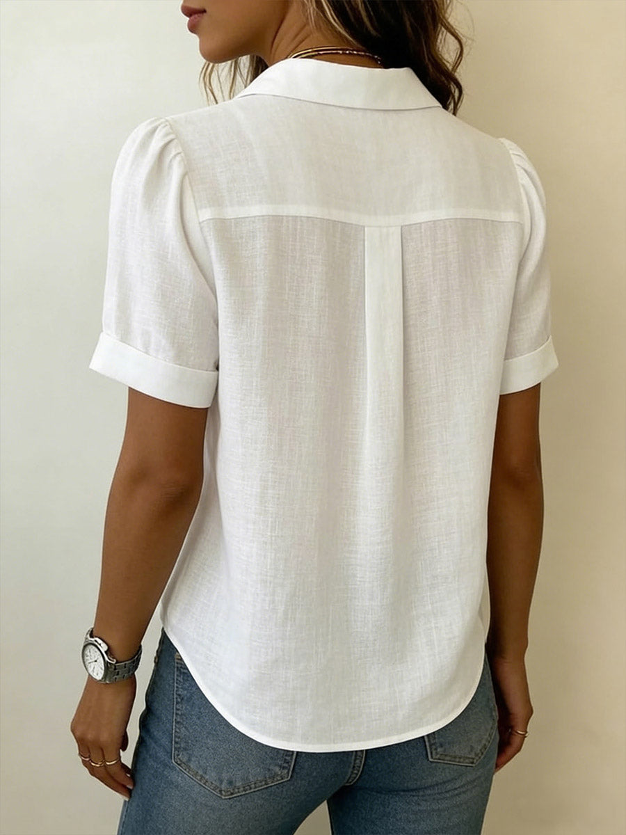 Rim™ | Loose Pleated Shirt with Collar
