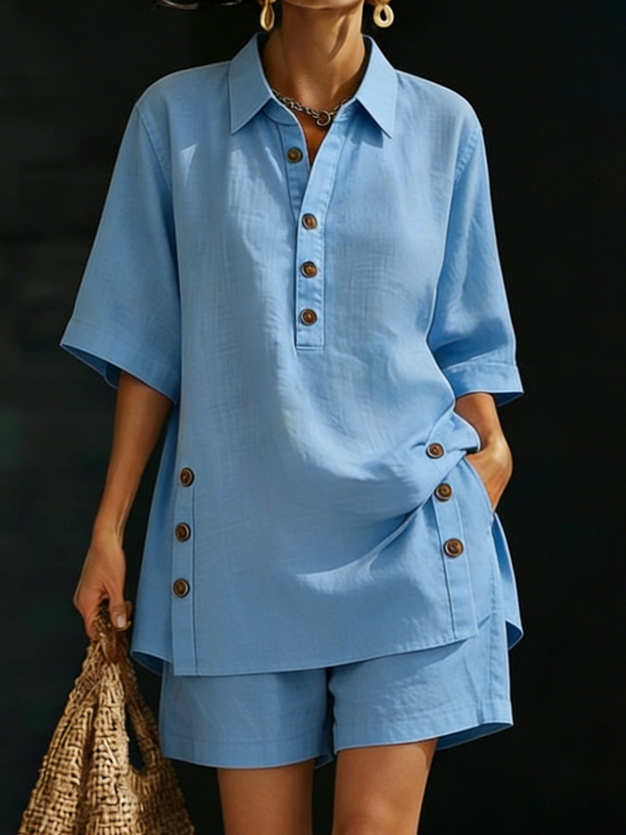 Lea™ | Shirt & Short Linen Set