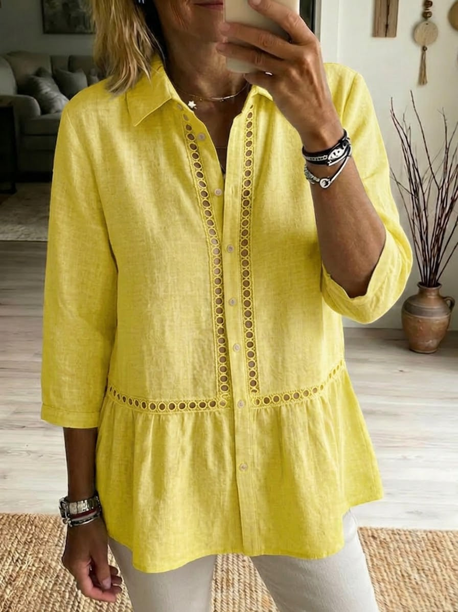 Rania™ | Linen & Cotton Patchwork Shirt