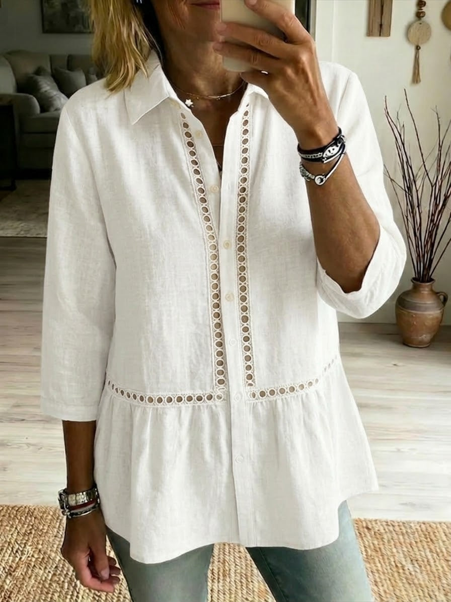 Rania™ | Linen & Cotton Patchwork Shirt