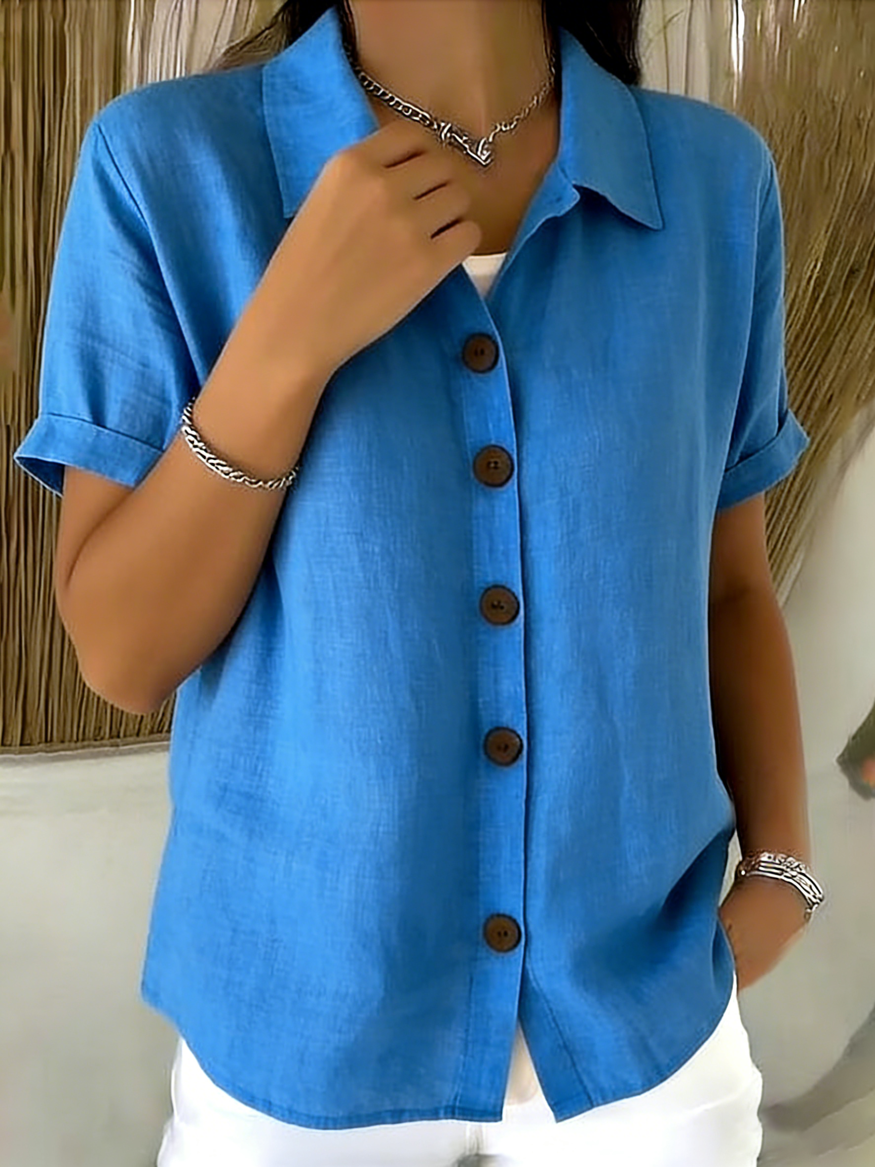 Aya™ | Button-Up Linen & Cotton Shirt
