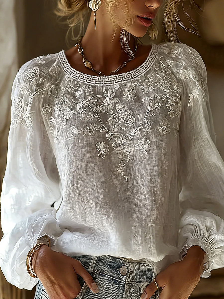 Shira™ | Vintage Embroidered Shirt
