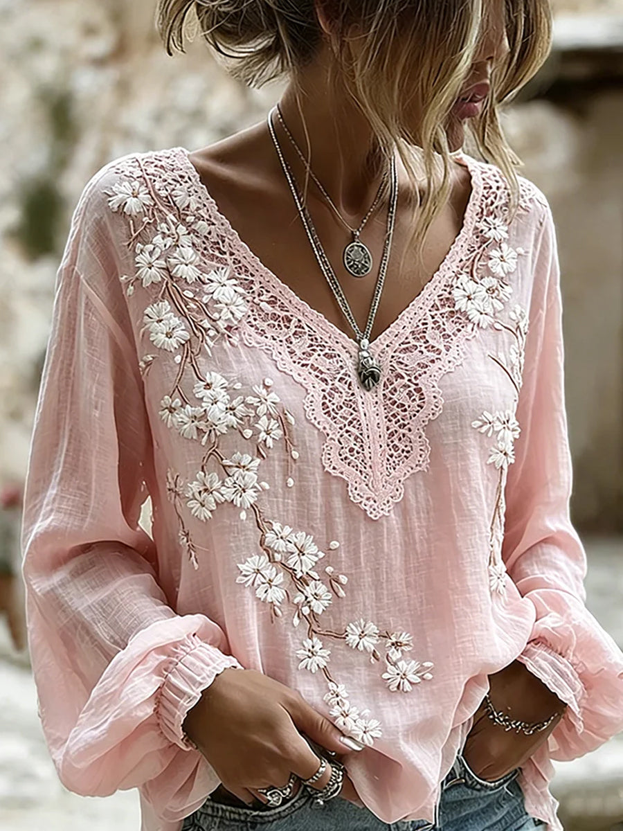 Vintage Floral Casual Top™ | Women's Blouse